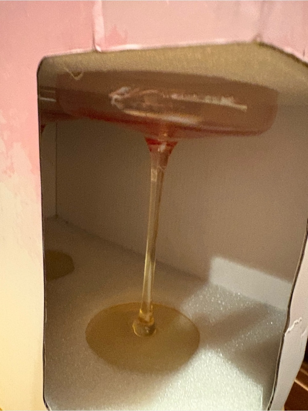 2-Pink Stemmed Martini Glasses - Picture 3 of 7
